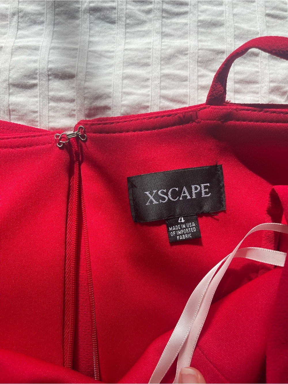 Xscape Asymmetrical Ruffle Dress (Red) - Picture 5 of 6